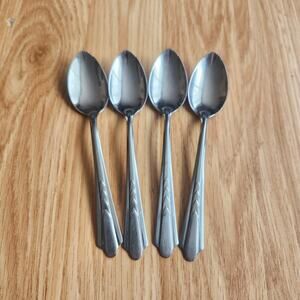 Vintage Ekco EKS7 Stainless Grapefruit Spoons Set of 4 USA Serrated Citrus Lot